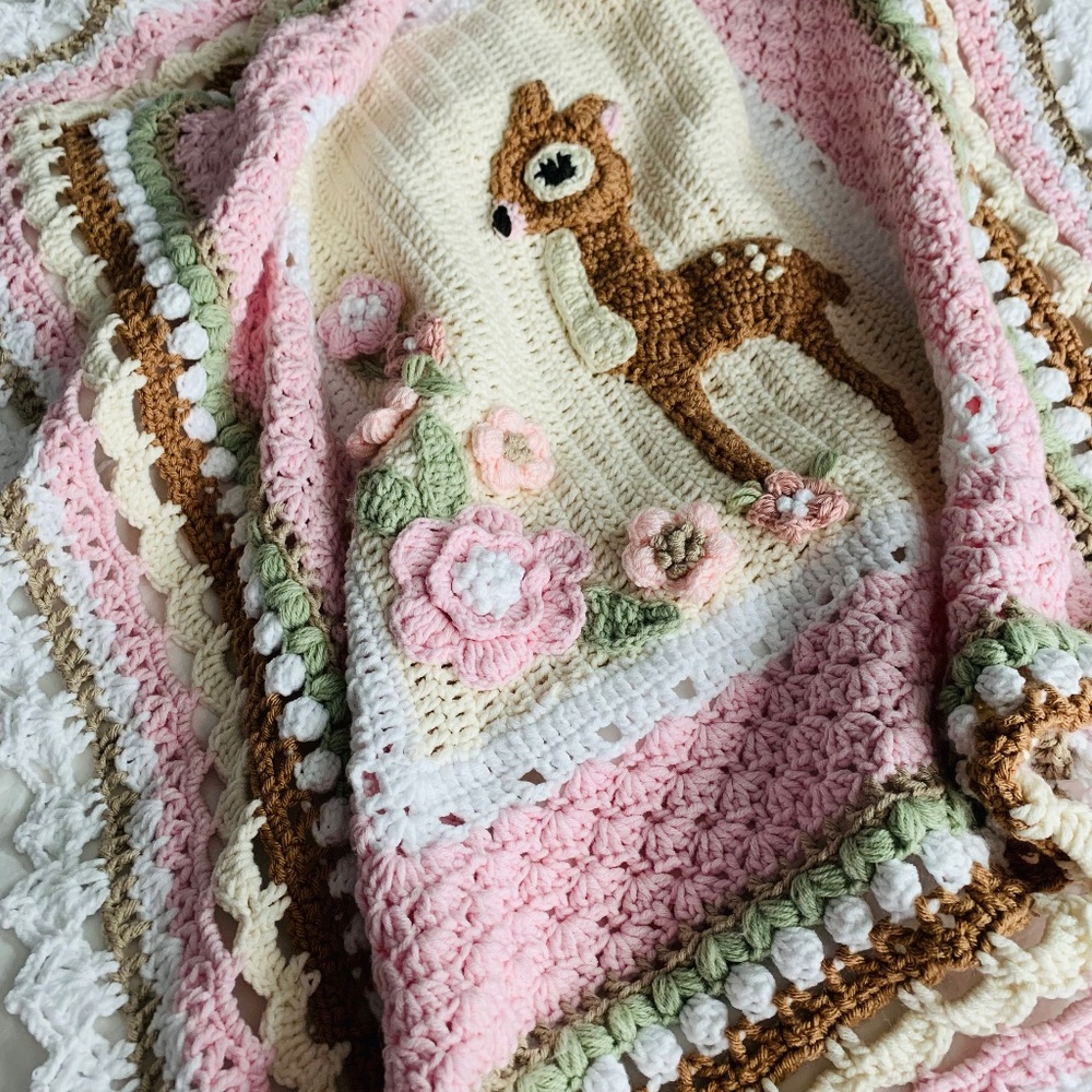 Boho Bambi Crochet blanket USA